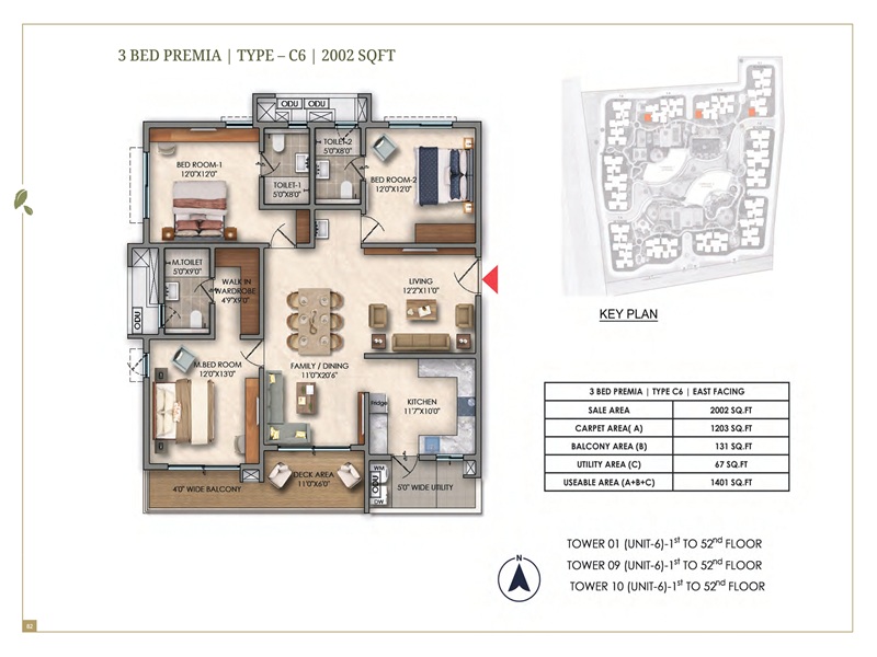 Prestige Golden Grove 3 BHK Floor Plan Prestige Golden Grove 3 BHK 2002 Sq Ft Floor Plan