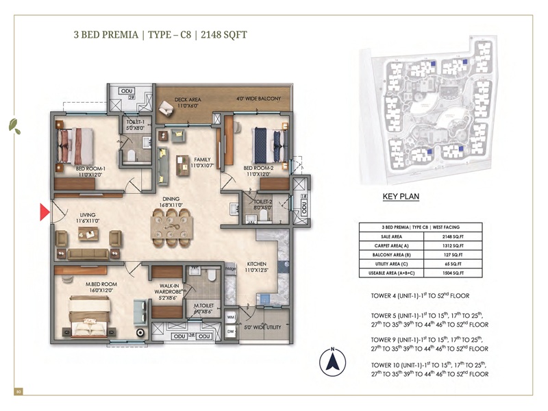Prestige Golden Grove 3 BHK Floor Plan Prestige Golden Grove 3 BHK 2148 Sq Ft Floor Plan