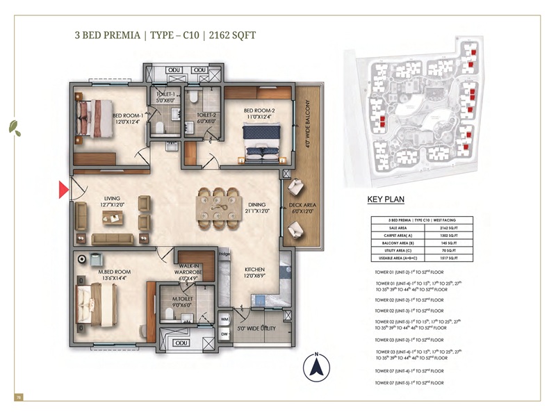 Prestige Golden Grove 3 BHK Floor Plan Prestige Golden Grove 3 BHK 2162 Sq Ft Floor Plan
