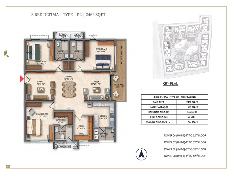 Prestige Golden Grove 3 BHK Floor Plan Prestige Golden Grove 3 BHK 2462 Sq Ft Floor Plan