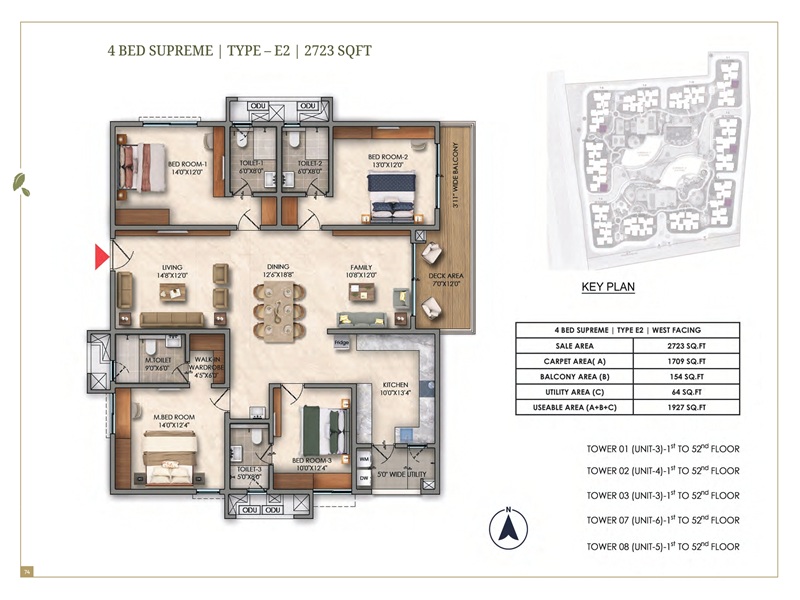 Prestige Golden Grove 4 BHK Floor Plan Prestige Golden Grove 4 BHK 2723 Sq Ft Floor Plan