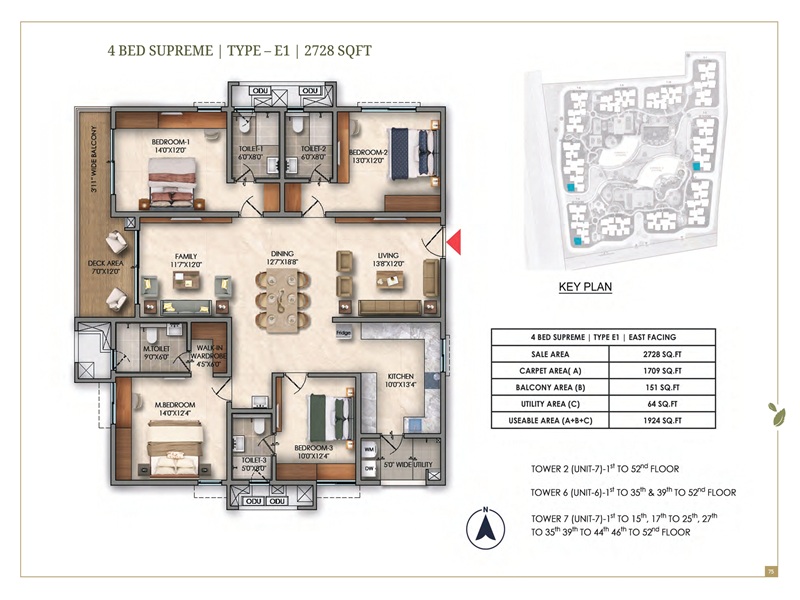Prestige Golden Grove 4 BHK Floor Plan Prestige Golden Grove 4 BHK 2728 Sq Ft Floor Plan