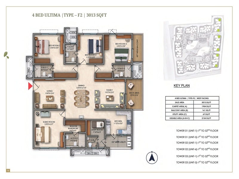 Prestige Golden Grove 4 BHK Floor Plan Prestige Golden Grove 4 BHK 3013 Sq Ft Floor Plan