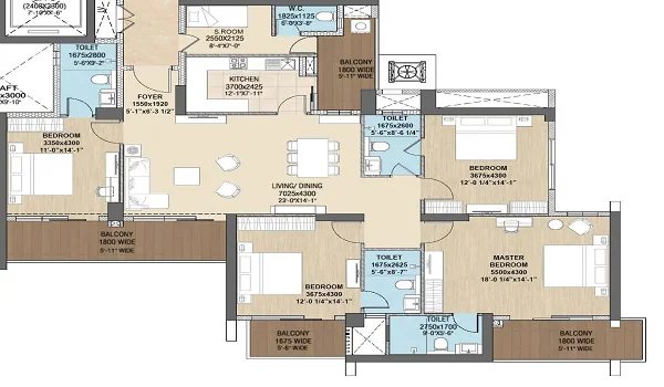Prestige Golden Grove 4 BHK Sky-Villa floor plan, 2,723–3,013 sq. ft.