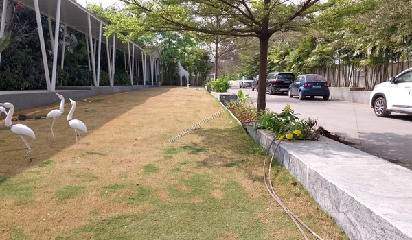 IRA Office Greenery Lush green walkways and pedestrian-friendly office spaces at the IRA Builder premises located a short drive from Prestige Golden Grove
