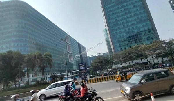 Meenakshi Tech Park LEAP India Street view of Meenakshi Tech Park featuring the LEAP India building near Prestige Golden Grove