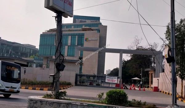 Microsoft Campus Entrance Entrance view of the Microsoft Campus in Hyderabad highlighting the global tech presence near Prestige Golden Grove