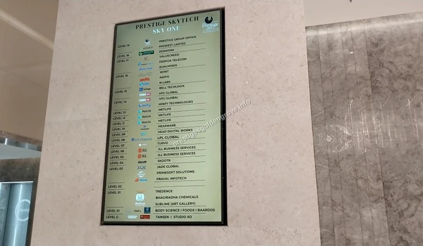 Prestige Skytech Directory Official office directory at Prestige Skytech Sky One listing global companies like JLL, MetLife, and Hexaware near Prestige Golden Grove