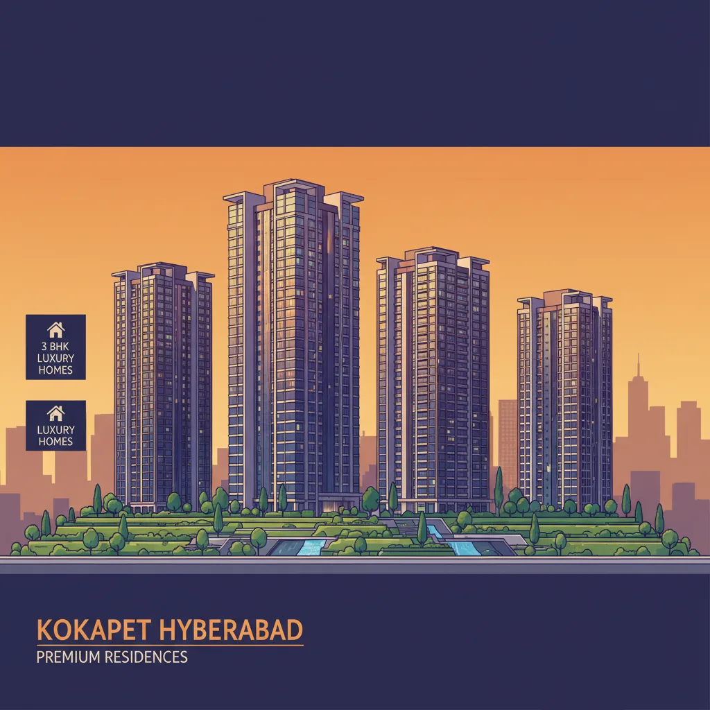 Luxury Apartments in Kokapet - Modern luxury high-rise residential towers in Kokapet Hyderabad