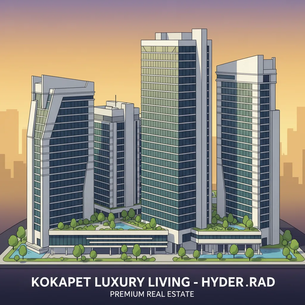 Prestige Apartments in Kokapet 2026 Price Modern luxury high-rise residential apartment towers in Kokapet Hyderabad