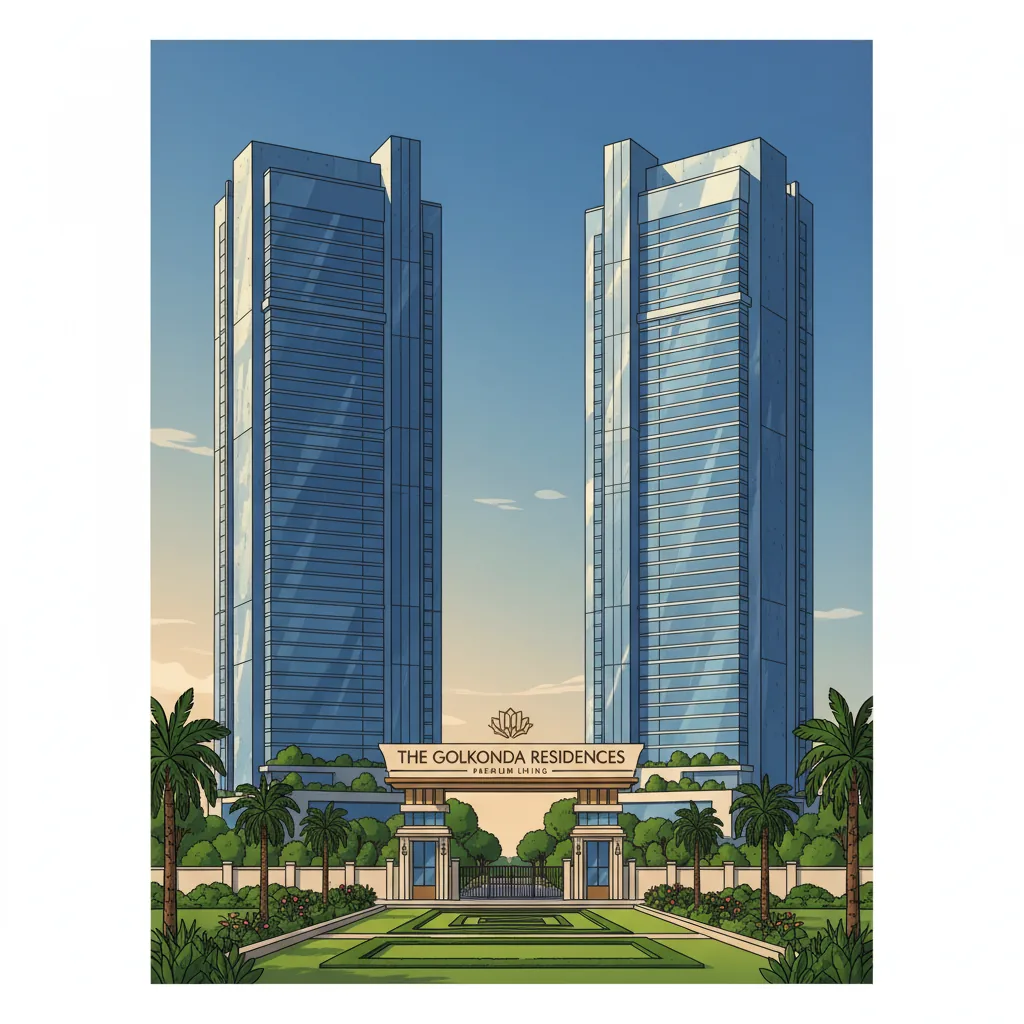 Prestige Gated Community Hyderabad | Project Guide & Prices Modern luxury residential towers in Hyderabad with 52-floor skyscrapers, glass facades, and landscaped gardens at a Prestige gated community