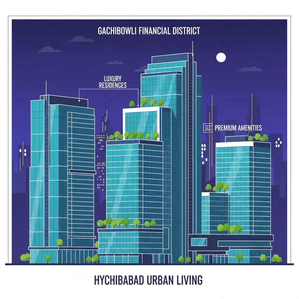 Prestige High Fields Hyderabad Price Breakdown Modern luxury high-rise residential towers in Gachibowli Hyderabad Financial District