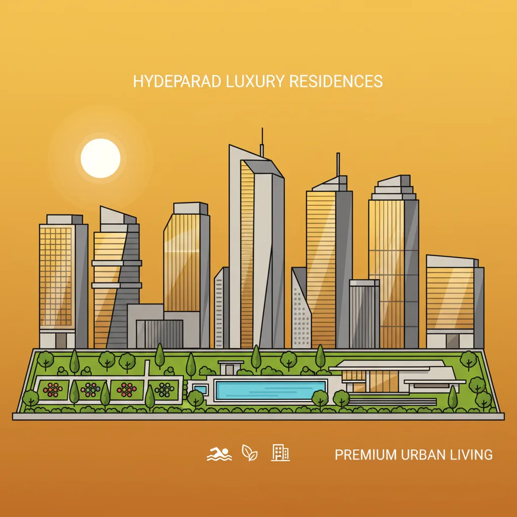 Prestige Real Estate Hyderabad | 2026 Residential Property Guide Modern luxury residential high-rise towers in Hyderabad with premium amenities